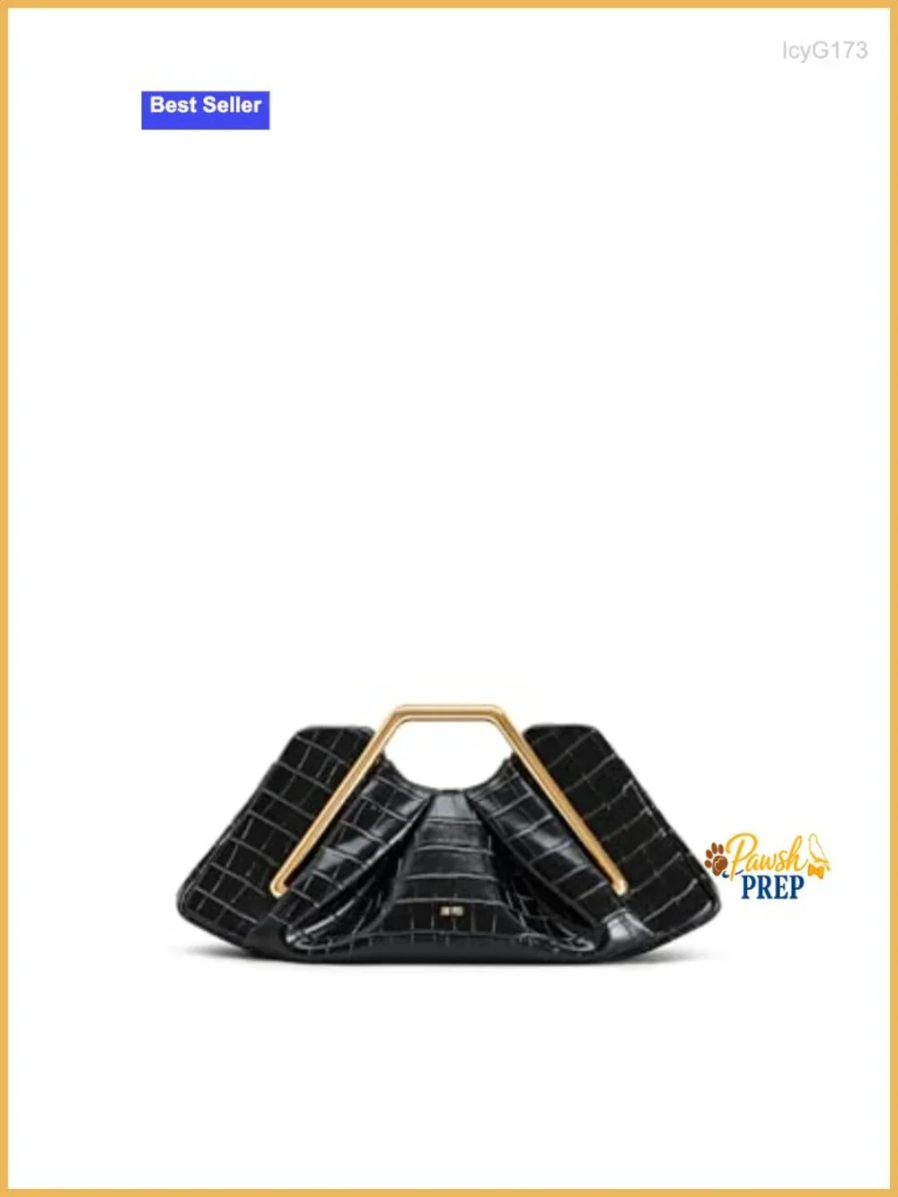 Vegan Leather Croc-Embossed Clutch, Gold Hardware, Fits iPhone 16 Pro Max